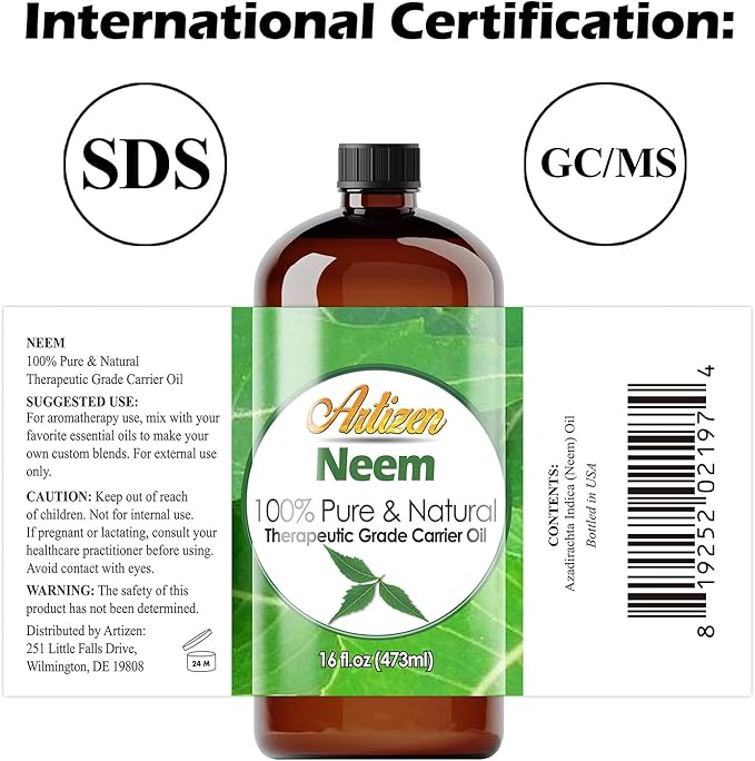 Artizen - Neem Oil (16 oz) 100% Pure Cold Pressed Neem Oil for Plants, Safe for Indoor & Outdoor Garden - All Natural Safe for Plant Growth, Essential Oil Concentrate for Spray