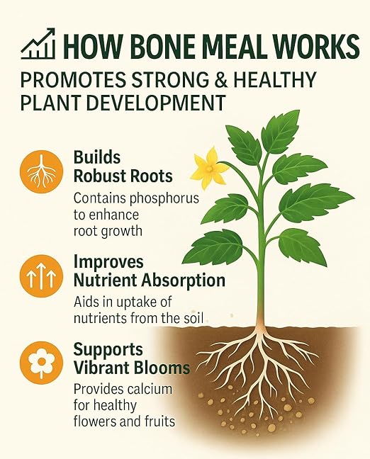 𝐁𝐄𝐒𝐓𝐒𝐄𝐋𝐋𝐄𝐑 Organic Bone Meal Fertilizer by Gardenera (4-12-0 NPK) All-Natural Plant Food Source of Nitrogen and Phosphorus for Bulbs, Gardens, Potted Plants, Trees, and Shrubs - 5 QUARTS