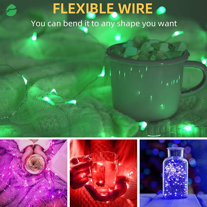 20 Pack Valentine's Lights ,Fairy Lights Battery Operated ,7ft 20 Mini LED Firefly String Lights for Mason Jar ,DIY Parties, Wedding, Bedroom,Easter, Christmas Valentines Day Decoration ,4 Mixed-Color