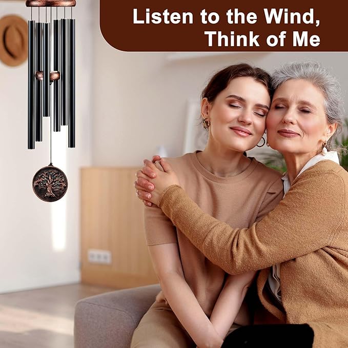Gabzart Memorial Wind Chimes for Outside, Sympathy Gifts for Loss of Loved One, Memorial Gift for Loss of Mom Dad Grandparent, Vintage Tree of Life Deep Tone Windchimes Outdoor (DIY 34" Tree of Life)