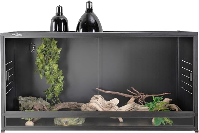 ToxiRium Large PVC Reptile Terrarium 40"x16"x16" 44 Gallon Enclosure for Bearded Dragon, Gecko, Lizard, Snake with Sliding Doors & Lock