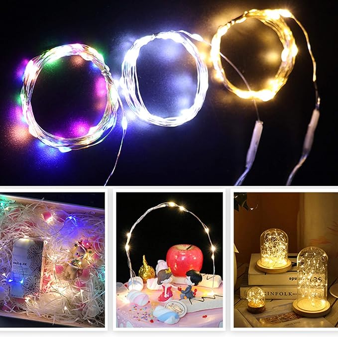 9ft USB Silver Wire LED String Lights - 30 LEDs Fairy Lights for Wedding, Party, Christmas Festival Decorations, W1