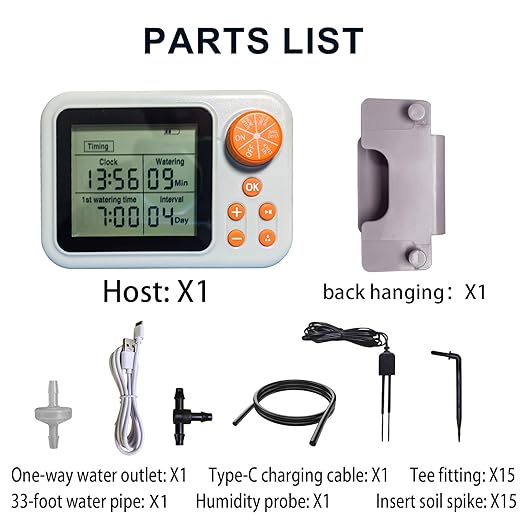 Indoor Plant Automatic drip Irrigation kit Suitable for Automatic Watering System of 15 Potted Plants, programmable Water Timer, Intelligent Humidity Detection (1)