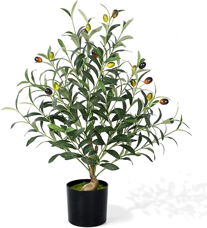 Waipfaru Artificial Olive Tree, 2FT Tall Faux Olive Trees, Artificial Plants Indoor for Home Decor