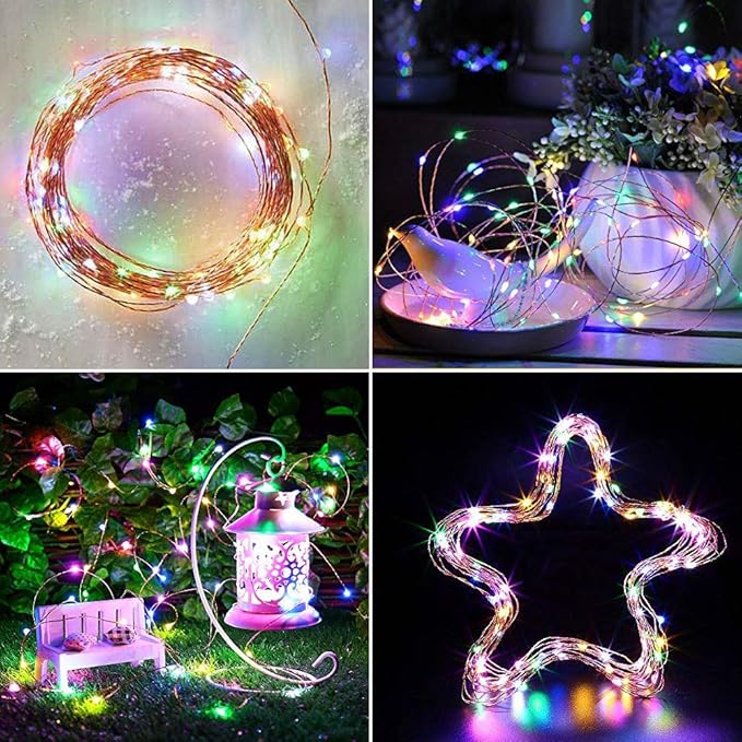Lomotech Solar String Lights Outdoor - 2 Pack Total 66ft 200LED Solar Fairy Lights Waterproof 8 Modes Twinkle Lights for Outdoor, Patio, Garden, Yard, Party, Wedding, Tree Decoration (Multicolor)
