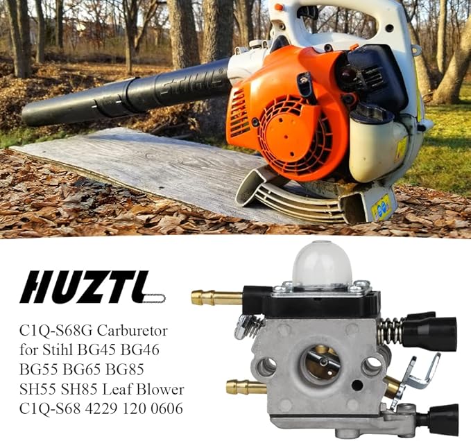 HUZTL BG55 Carburetor for STIHL BG45 BG46 BG65 BG85 SH55 SH85 Leafblower 4229 1200 606 Zama C1Q-S68G with Air Filter Tune Up Kit