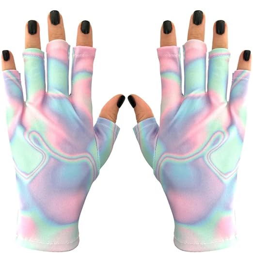 ManiGlovz - The Original UPF 50+ UV Light Protective Nail Gloves |Gel Manicure Gloves and Anti UV Fingerless Gloves for Women | Can be Used as Sun Protection Gloves for Driving| Holographic Happiness