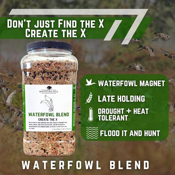 Whitetail Hill Clover Food Plot Seed for Deer and Turkeys, 1/2 Acre or 3 Acre, 5 Types of Clover, Perennial Blend, Cold Hardy, Drought Tolerant, Highly Palatable (1/2 Acre (3.5lbs))