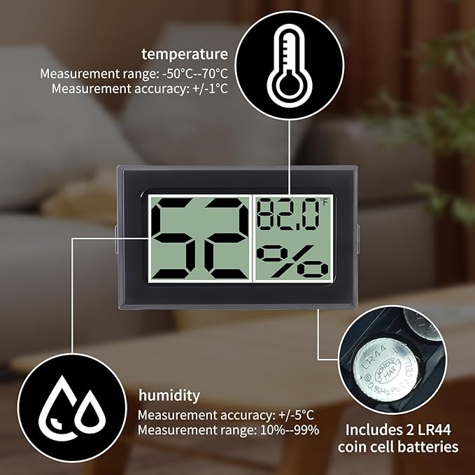 Giznzg Acrylic Tarantula Enclosure, Reptile Terrarium Breeding Tank w/Temperature Hygrometer,Habitat Reptiles Feeding Box Isopod Terrarium Cage for Insect Lizard Home Office (Reptile-Tank-S(No Tray))