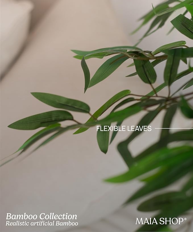 Maia Shop 7ft Artificial Bamboo Tree Plant for House, Apartment or Office – Realistic Fake Indoor Plants for Living Room, Bedroom, Bathroom, Entryway