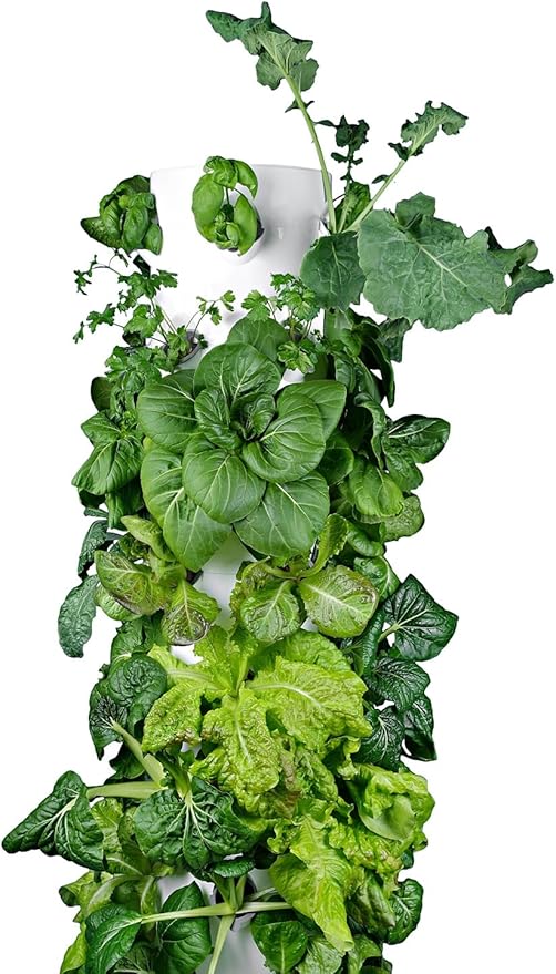 HX Hydroponic Tower | High Capacity Tower | Hydroponics Growing System Kit | Food Grade with 40 Net Pots (Without Lights)