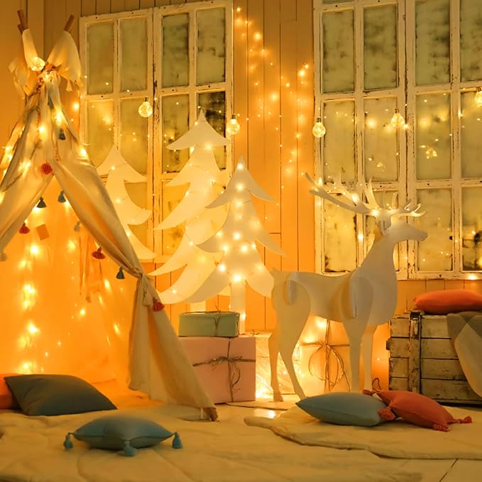 Christmas Twinkle Lights, 72 Ft 200 LED Twinkle String Lights, Fairy Light with Plug in, Copper Wire String Lights for Bedroom Party Christmas Tree Warm White