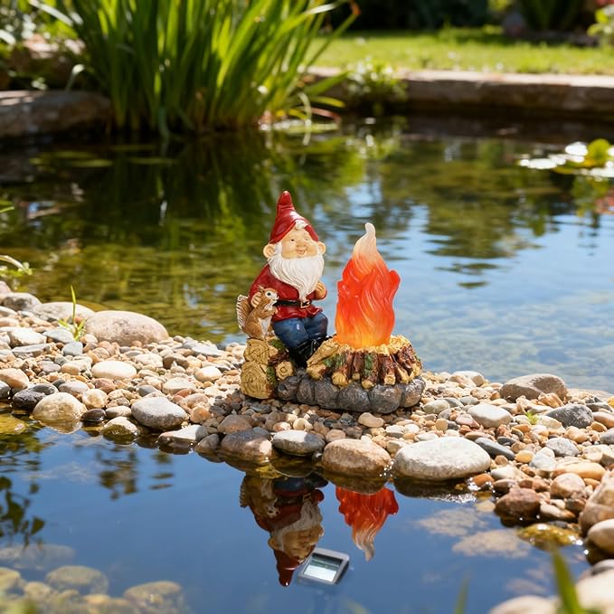 Solar Light-Up Garden Gnome Statue - Waterproof Outdoor Decor for Garden, Yard, Porch Patio Lawn Balcony,Decorations for Families and Holiday Enthusiasts for Women,Grandma, Housewarming