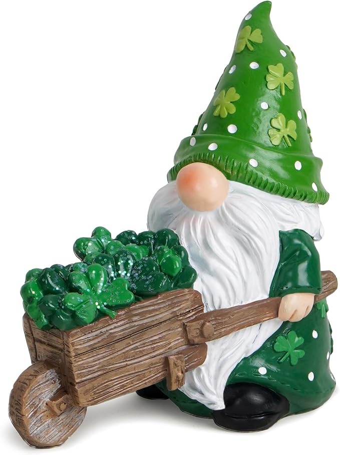 Hodao St Patrick's Day Gnomes Decorations Beard Elf for St Patricks Day Decor Home Table Ornament Decor Dwarf Figurines for St. Patrick's Gifts Green Irish Handmade Gnome Decorations Gifts
