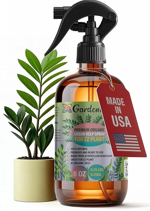 GARDENERA Professional Organic Liquid Kelp Spray for ZZ Plant Plants - 8 oz - Ready-to-Use Fully Organic Seaweed & Kelp Fertilizer Mist