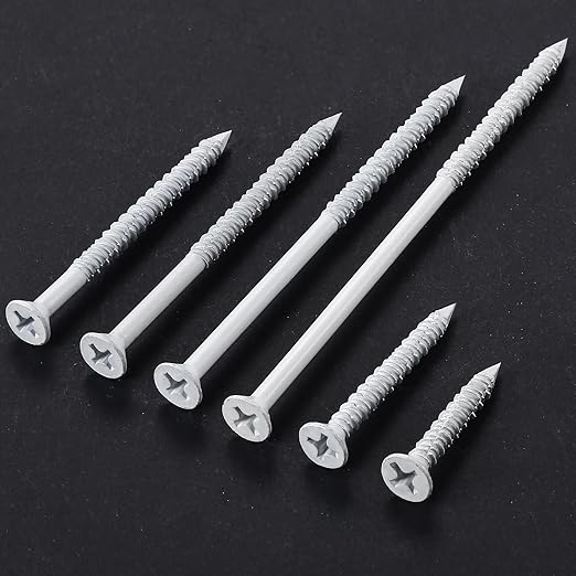 WenSilon(30 PCS) 1/4" x2-3/4 White Concrete Screw Anchor White Flat Head for Anchoring to Masonry, Block or Brick Stucco