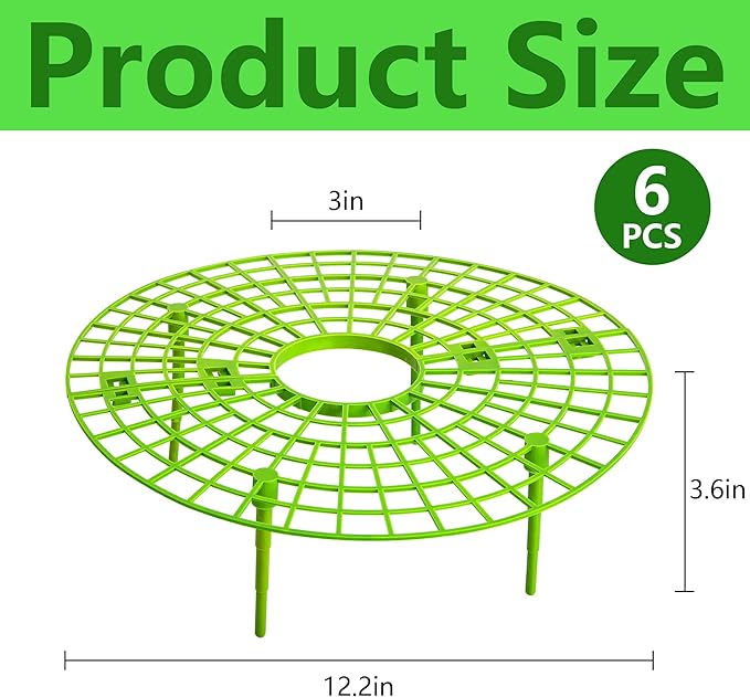 Iceyyyy 6 Pack Strawberry Plant Supports-Strawberry Growing Rack with 4 Legs-Strawberry Stand Holder Bracket for Strawberry Growing Protection Keeping Berries Clean