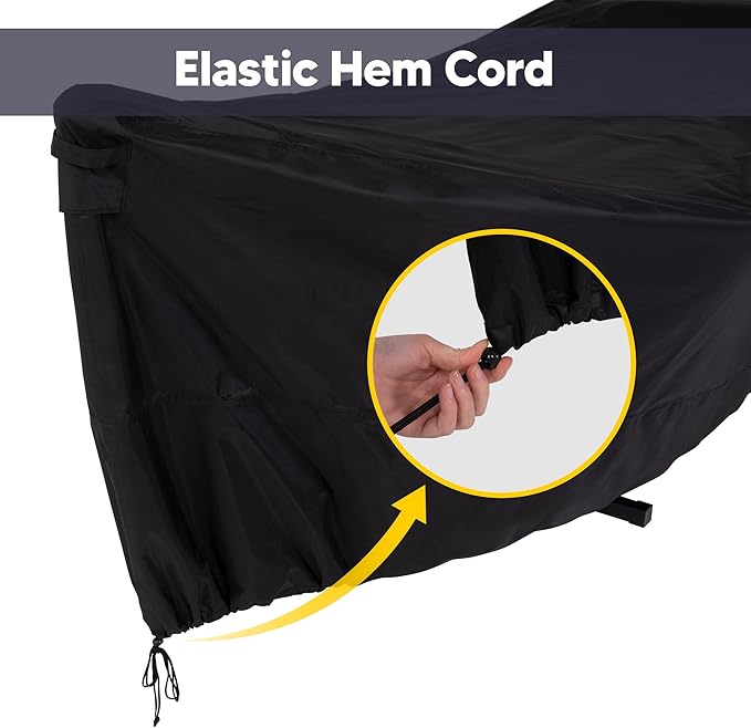 SUNCREAT Hammock Cover, Water-Resistant Polyester Hammock Stand Cover for 11-12ft Stand, Black