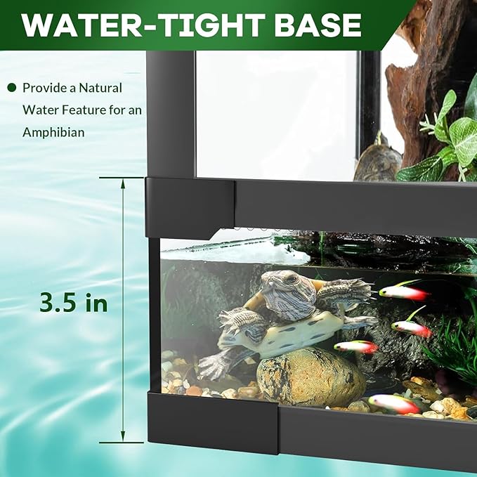 Garvee 50 gal Reptile Tall Glass Terrarium, 36 in x 18 in x 18 in Reptile Tank Double Hinge Door with Top Screen Ventilation, Easy Assembly