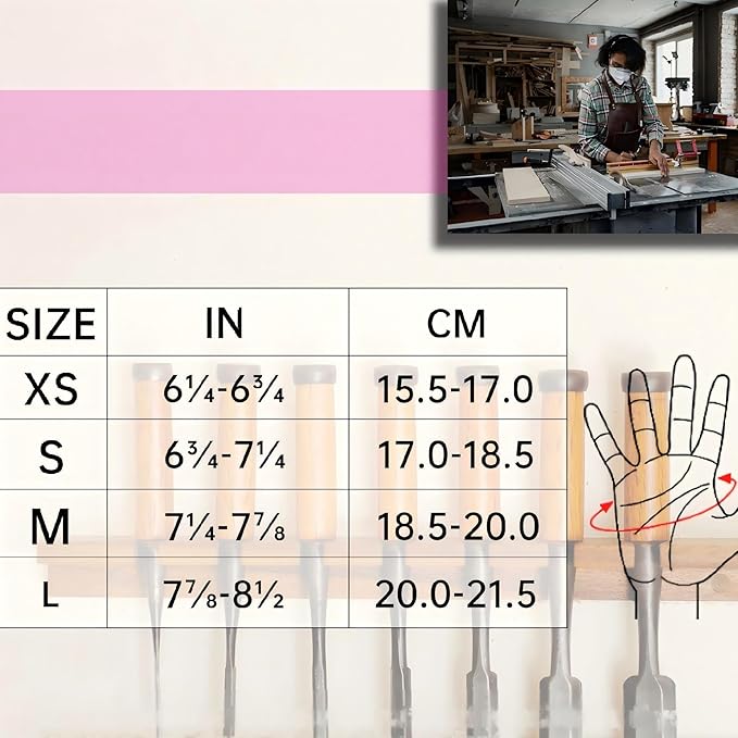 HANDLANDY Work Gloves for Women, Breathable Leather Gardening Glove for Yard Maintenance, Hand Protection with Touch Screen for Gardeners, Farmers