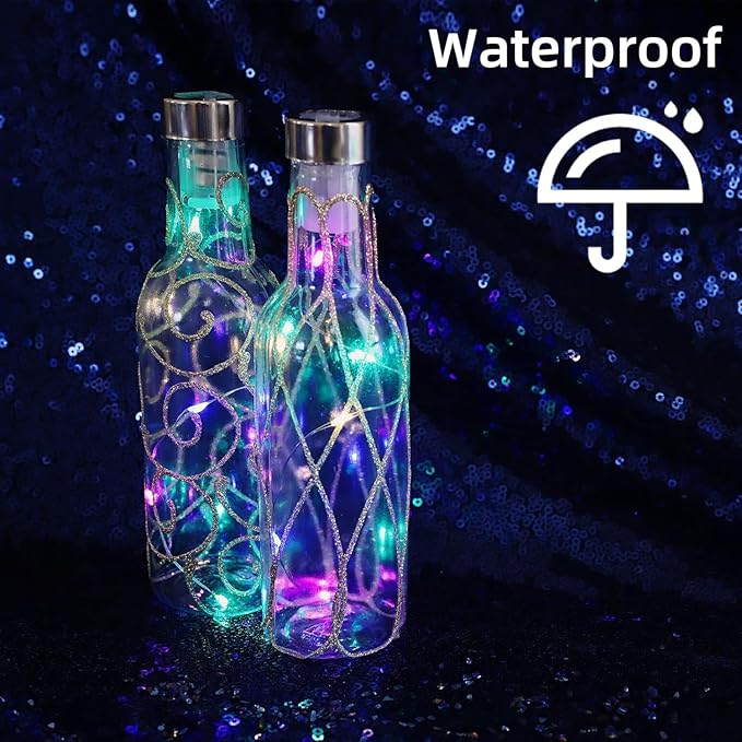 6 Pack Easter Fairy Lights Battery Operated - 7ft 20 LED Copper Wire Mini colorful String Light Firefly for Mason Jars DIY Crafts Christmas Wedding Party Centerpiece Table Easter Decor,Multicolor