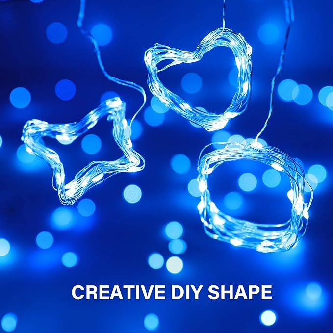 Onforu 16 Pack Fairy Lights Battery Operated String Lights, 6.5ft 20 Mini LED Lights, IP67 Waterproof Blue Fairy Lights, Twinkle Lights for Mason Jar Wedding Centerpiece Decor Christmas Bedroom