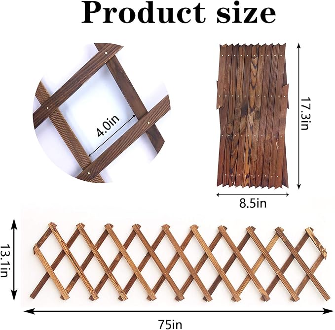 Iceyyyy Wood Lattice Wall Planter - Expandable Hanging Wooden Planter Trellis Frame, Indoor Air Plant Vertical Rack Wall Decor for Room Garden