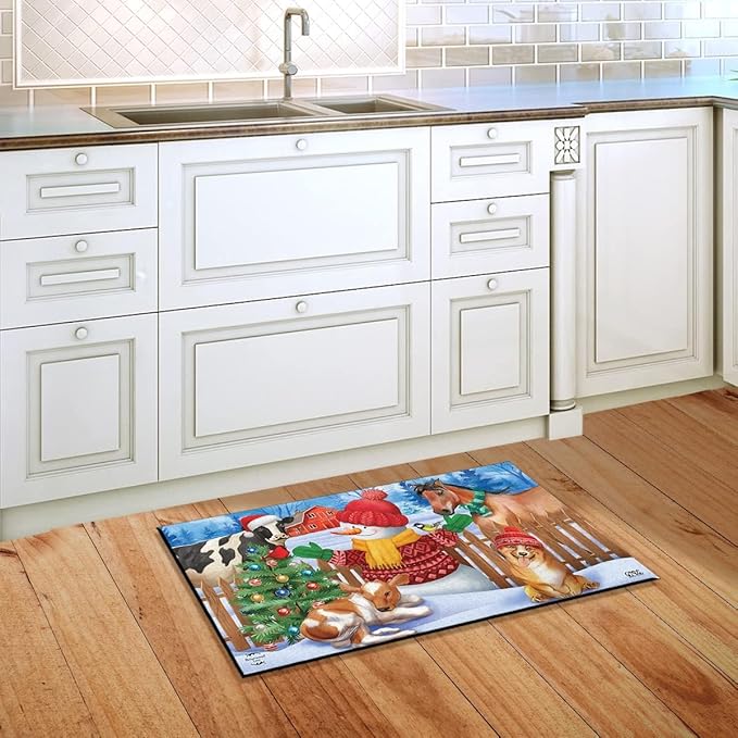 Briarwood Lane Barnyard Snowman Christmas Doormat