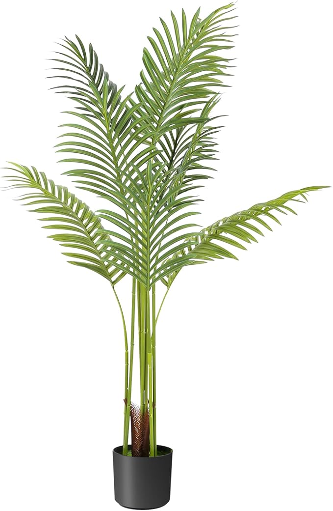 WC WAH CHUN Artificial Bird of Paradise Plant Fake Tropical Palm Tree for Indoor Outdoor, Perfect Faux Plants for Home Garden Office Store Decoration (Palm Tree 120cm)