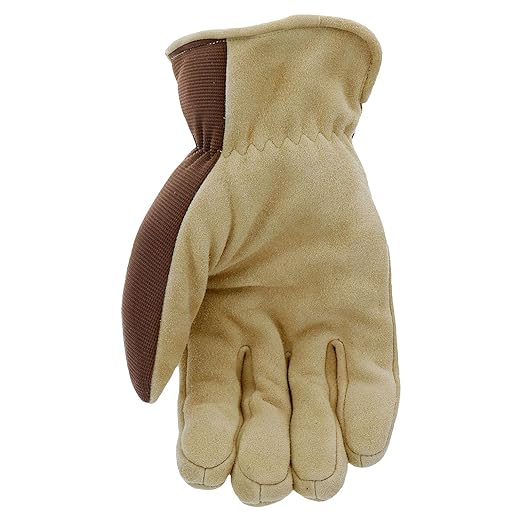 West Chester Deerskin Split-Leather Palm Men's Work Gloves, Thinsulate Lining, Winter Gloves, Tan/Brown, X- Large, (91510-XL)