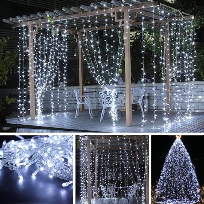 Twinkle Star, 8.26 Inches Indoor Outdoor, LED String Light for Christmas Wedding Party Home Garden Bedroom Wall Decoration (White)