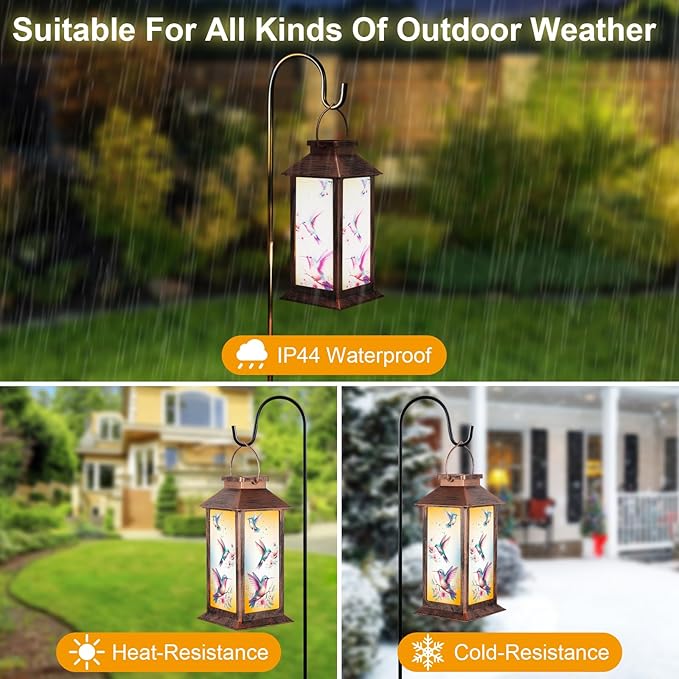 Pawatee Solar Hanging Lanterns, Bronze, 3 LED, Waterproof, Perfect for Garden Decor, Outdoor Gatherings, and Gifting