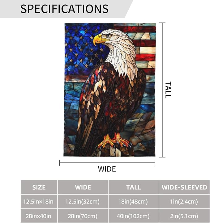 Glass Print Garden Flag 12x18 Inch Double Sided All-Weather Polyester Outdoor Flag For Patio Lawn Yard And Garden Welcome Decor