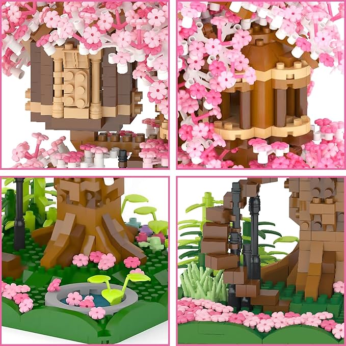 Vziimo Cherry Blossom Bonsai Tree Building Set, Japanese Sakura Tree House Model Sets for Adults, 2028Pcs Mini Micro Bricks Collectible Creative Gift for Teens Girls 14+
