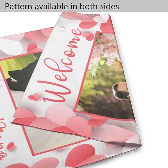Custom Wedding Garden Flag Personalized Garden Flags Add Photo Name Date Decoration Banner For Ceremony Party Bridal Shower Memorial Anniversary (Custom Wedding Flags 1, 12x18(in))