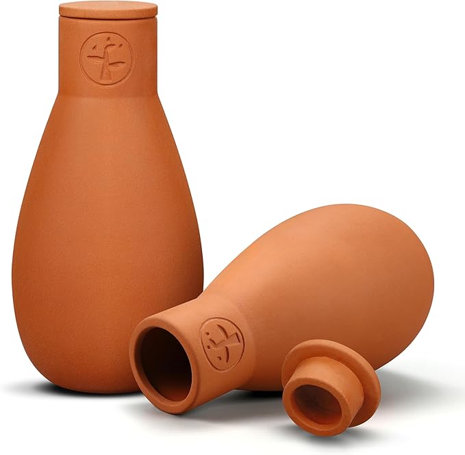 16 oz Ollas Self Watering Terracotta Pots, Olla Plant Watering Globes, Self Watering Planter Insert for Outdoor & Indoor Plants, Vacation Watering Devices Spikes Waterer System, 2 Pack