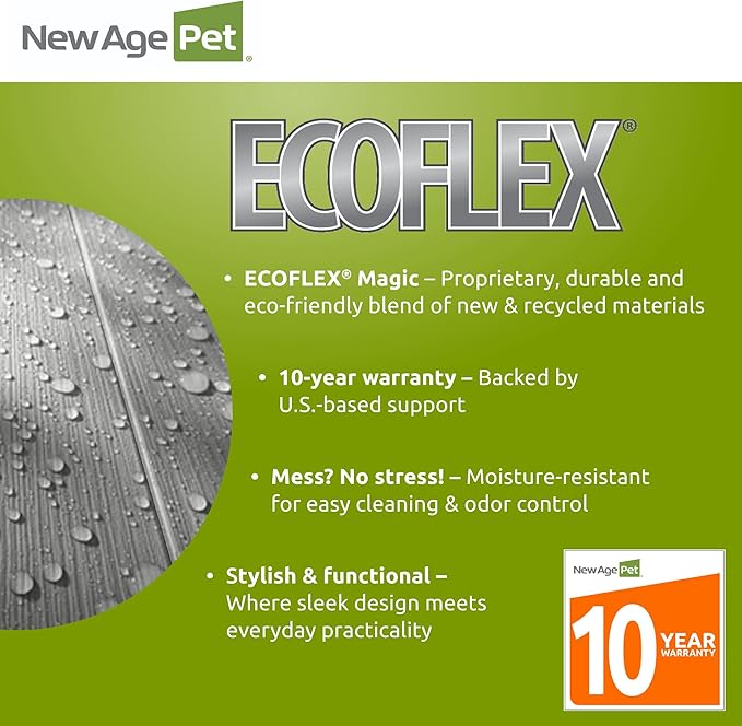 New Age Pet ECOFLEX 60" Wide X-Large Reptile Habitat, Mojave Lounge for Snakes, Tortoises & Lizards in Maple, Black & Grey, Easy Assembly, Sliding Glass Doors & Mesh Top