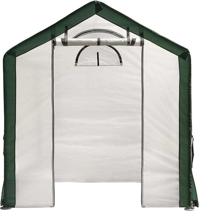 Miracle-GRO 6' x 8' x 6' All-Season Indoor/Outdoor Backyard Garden Greenhouse and Compact Waterproof Plant Shelter, Translucent