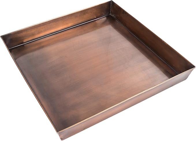 H Potter Copper Ribbed Planter Large for Outdoor Indoor Plants Small Spaces Entryway Patio Porch Tall Metal Planter Decor Vase with Drainage Drip Tray