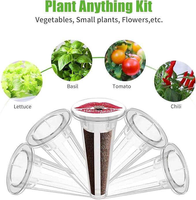 50pcs Grow Baskets for Indoor Hydroponics Supplies with 50pcs Seed Pod Label Stickers Aero Garden Replacement Kit for Smart Hydroponic Growing System