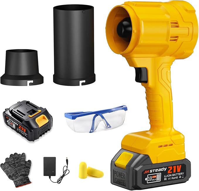 Cordless Leaf Blower, 980,000 RPM Handheld Blower with Detachable Air Nozzle, 2 X 4.0Ah Batteries & Charger, Lightweight for Patio Cleaning, Lawn Care, Leaves (48V Battery)