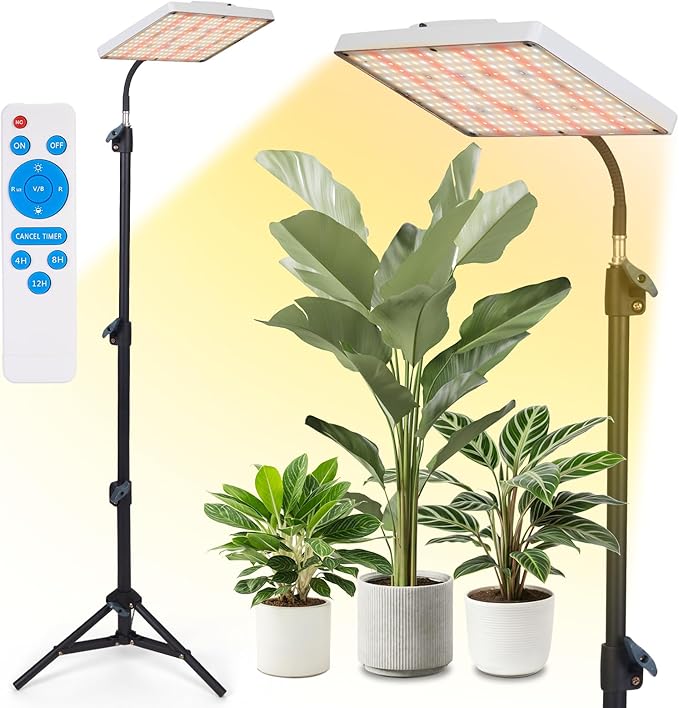 Plant Grow Light indoor,264 LEDs Full Spectrum Plant Light with Adjustable Tripod Stand with Remote Control and Auto On/Off Timer Function,Grow Lamp for Indoor Plants Greenhouse Veg Bloom Hydroponic