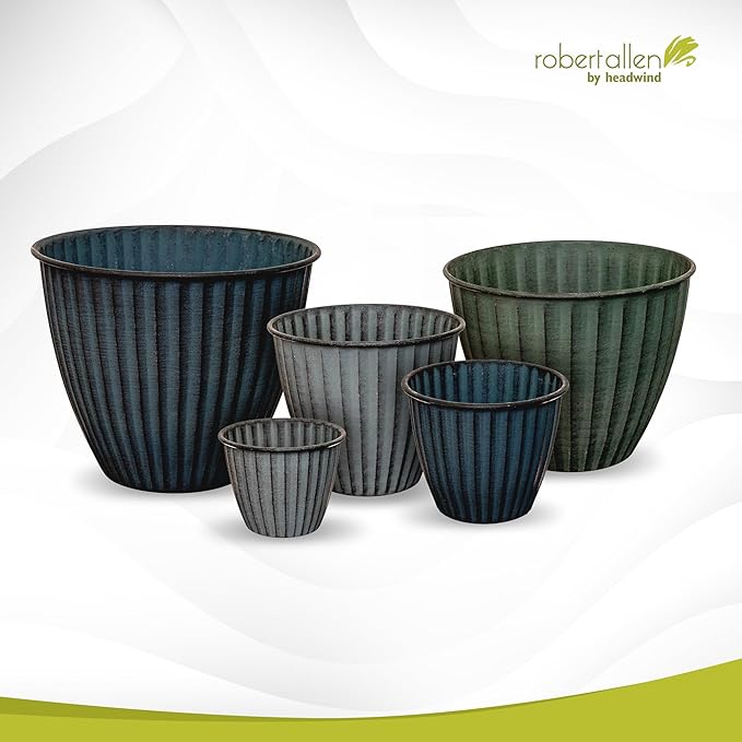 Headwind Monroe Natural Ironstone Collection - 10 Inch Sage Green Plant Pot – for Succulent Pots, Flower Pot, Planters for Indoor Plants & Outdoor Planter Pots for Plants by Robert Allen