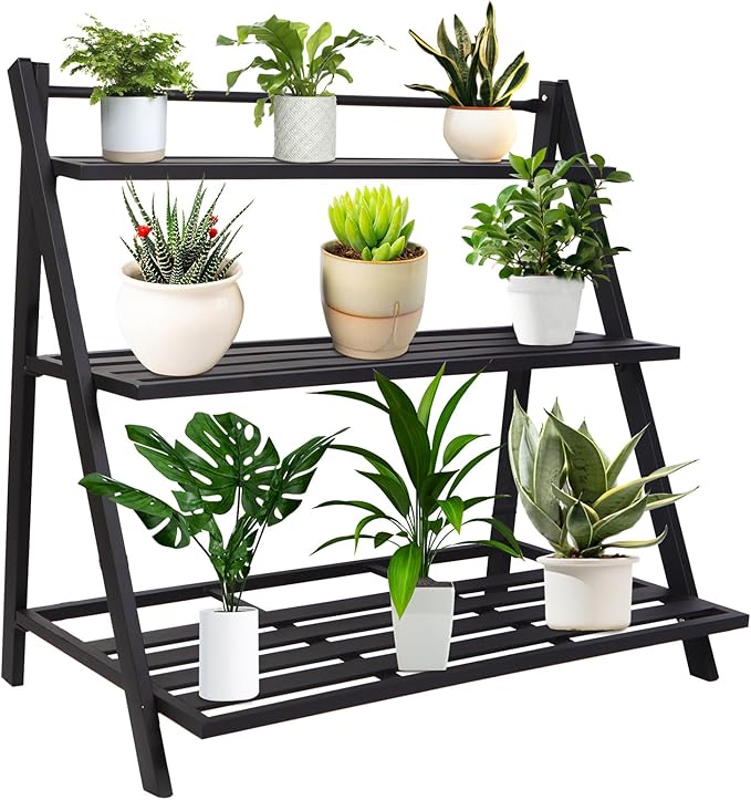 DHYGOTFUR Aluminum Plants Shelf Outdoor, Multiple Flower Holder Rack, Metal Plant Stands Home Decor for Balcony Living Room Patio Garden (3-Tier)