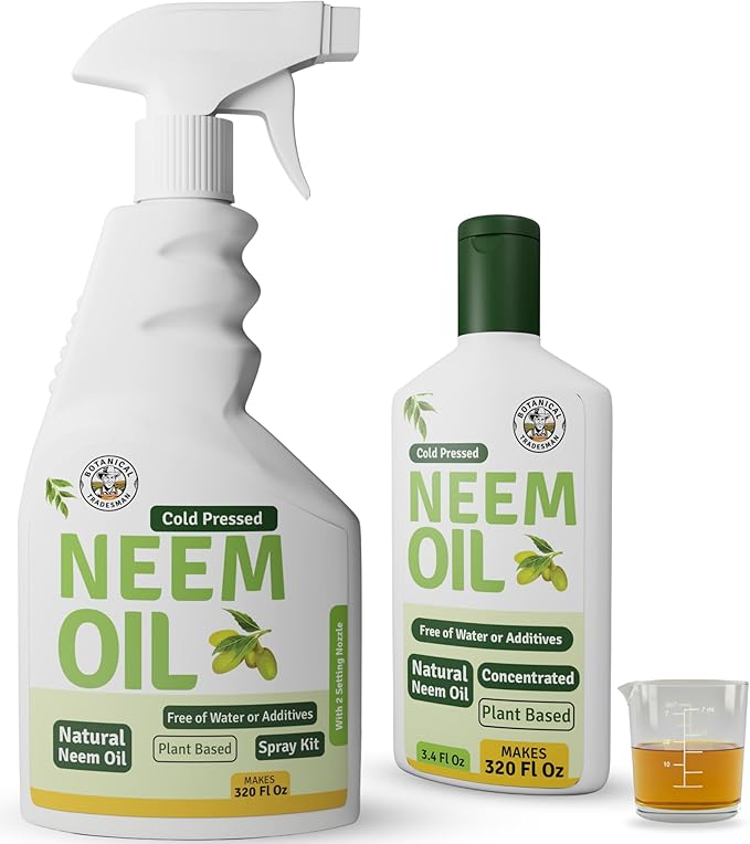 Neem Oil Spray for Plants (Refill 20 Times)- Pure Cold Pressed Neem Oil | Indoor & Outdoor