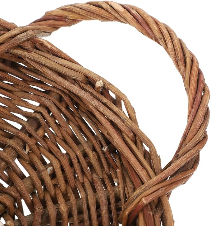2pcs Hanging Woven Storage Basket Decorative Wall Flower Planter for Indoor Plants Rustic Rattan Design for Home Decor for Kitchen Bathroom Living Room and More