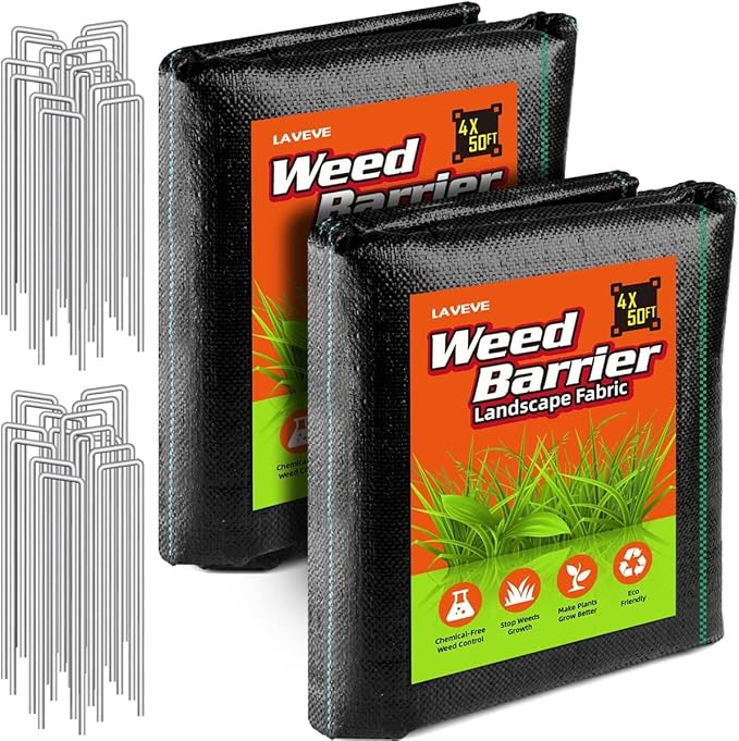 4FT x 100FT Weed Barrier Landscape Fabric, 3.2oz Premium Heavy Duty Garden Cloth, Ground Cover for Gardening, Farming