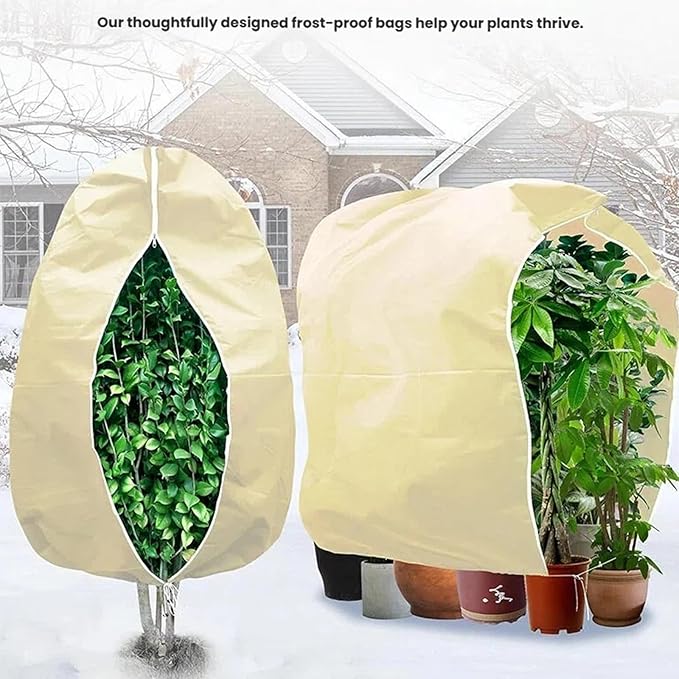 BATULU,Winter Plant Covers Freeze Protection, 78.7 * 94.4inch Plant Covers for Winter, with Zipper and Drawstring, Suitable for Plants,Fruit Trees, Shrubs, and Potted Plants