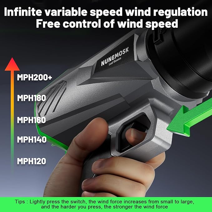 Leaf Blower Cordless with Battery and Charger, 1000,000RPM Mini Leaf Blower, Fast Charger & Extended Nozzle Design, Handheld Lightweight Blowers for Lawn Care,Patio Cleaning,Car,Leaves,Dust (Grey)