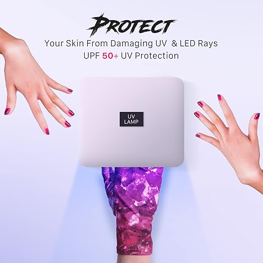ManiGlovz - The Original UPF 50+ UV Light Protective Nail Gloves | Gel Manicure Gloves and Anti UV Fingerless Gloves for Women | Can be Used as Sun Protection Gloves for Driving | Nude